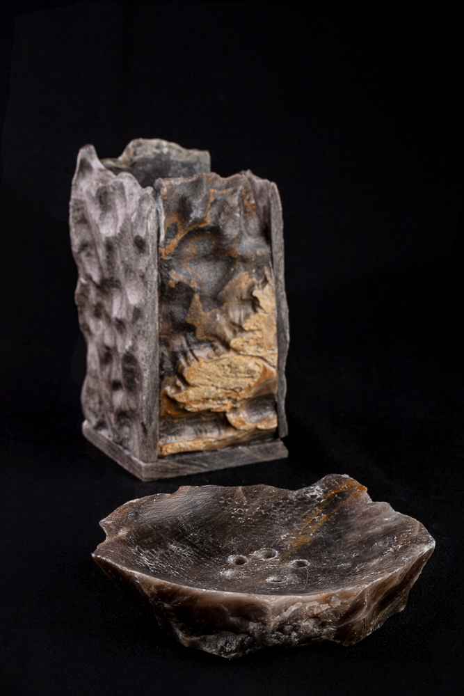 Set de baño en piedra negra